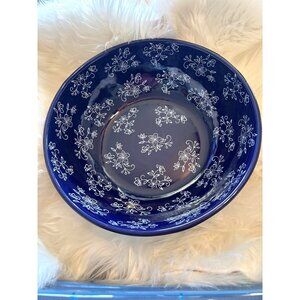 Temptations By Tara Blue & White Floral Lace Freezer to Oven To Table 6 qts